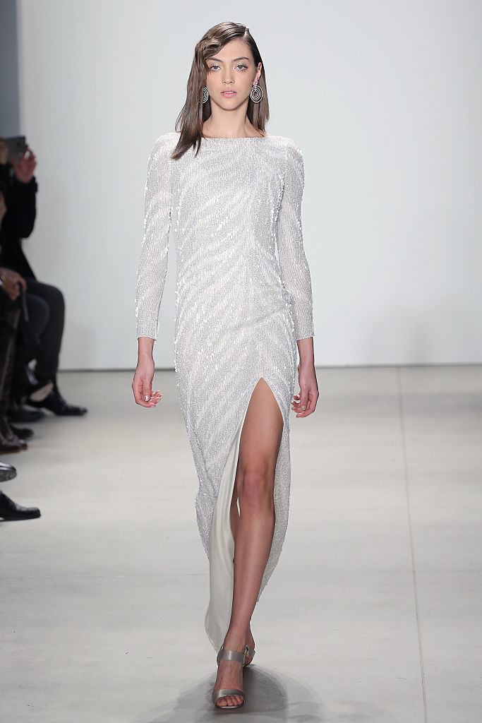 NEW YORK, NY - FEBRUARY 14: A model walks the runway wearing Jenny Packham Fall 2016 during New York Fashion Week: The Shows at The Gallery, Skylight at Clarkson Sq on February 14, 2016 in New York City. (Photo by Neilson Barnard/Getty Images for NYFW: The Shows)