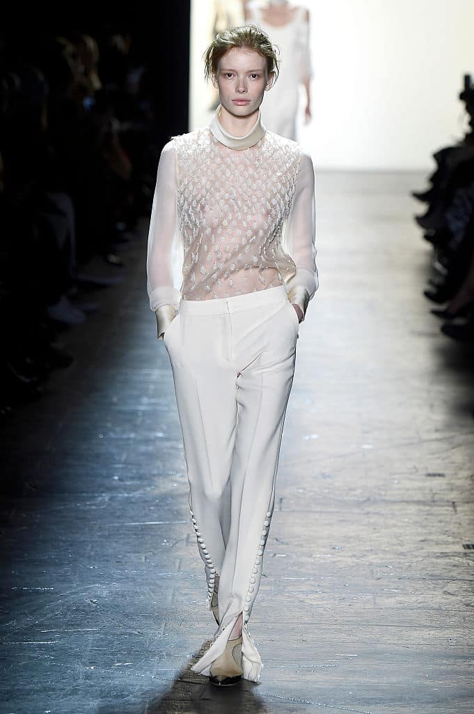 NEW YORK, NY - FEBRUARY 14: A model walks the runway wearing Prabal Gurung Fall 2016 during New York Fashion Week: The Shows at The Arc, Skylight at Moynihan Station on February 14, 2016 in New York City. (Photo by Frazer Harrison/Getty Images for NYFW: The Shows)