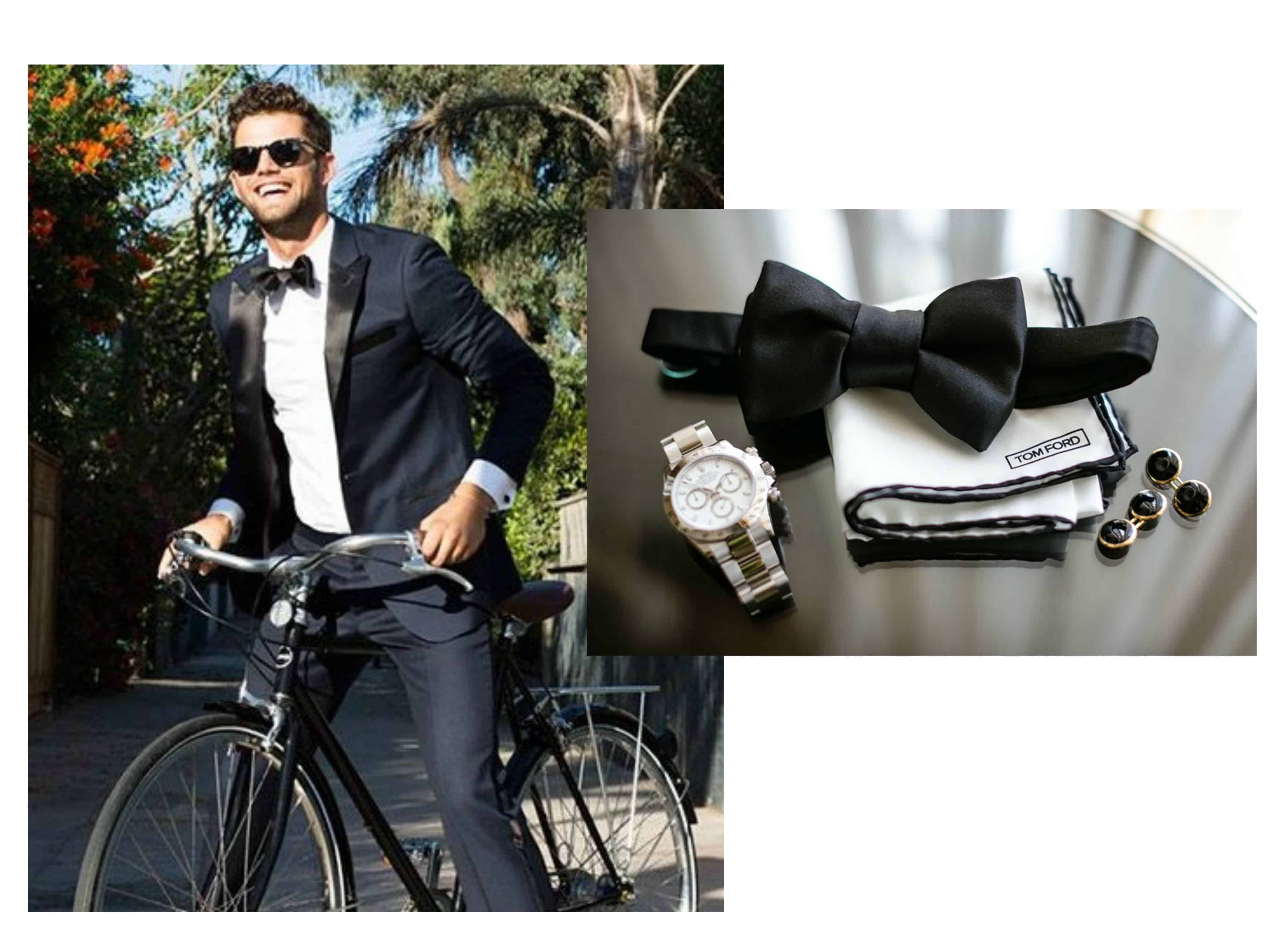 From left to right: The Black Tux Via Green Wedding Shoes, Second Pic: Samuel Lippk Studios